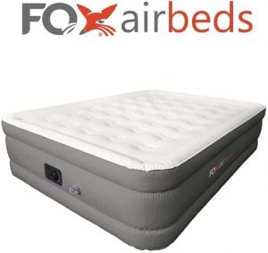 Fox Air Beds Plush Inflatable High Rise Air Mattress, Queen