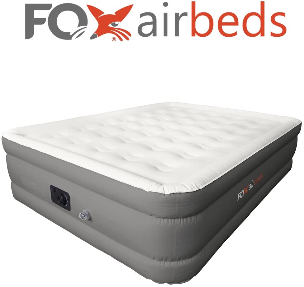 Fox Air Beds Plush Inflatable High Rise Air Mattress, Queen
