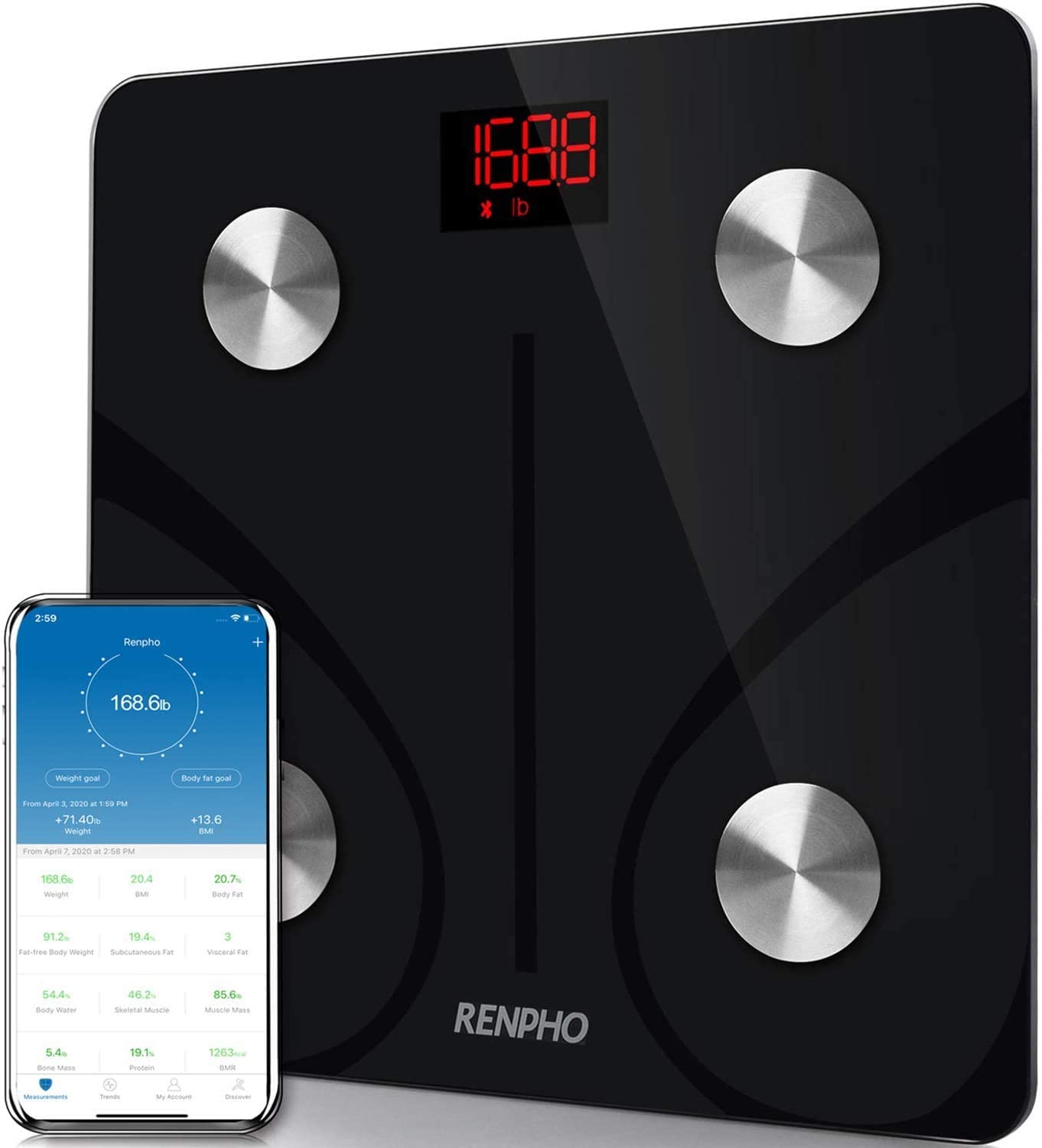 RENPHO Auto Calibration BMI Bathroom Scale