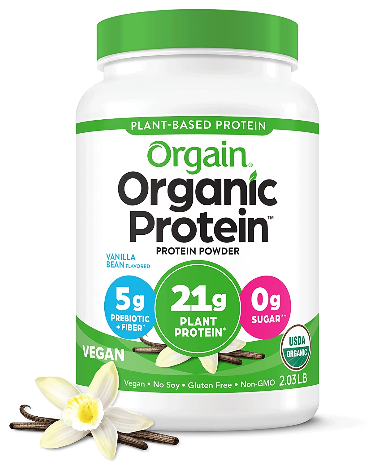 Orgain USDA Organic Prebiotic Protein Powder
