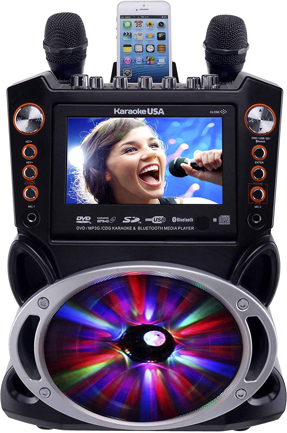 Karaoke USA LCD Synchronizing Lights Karaoke Machine