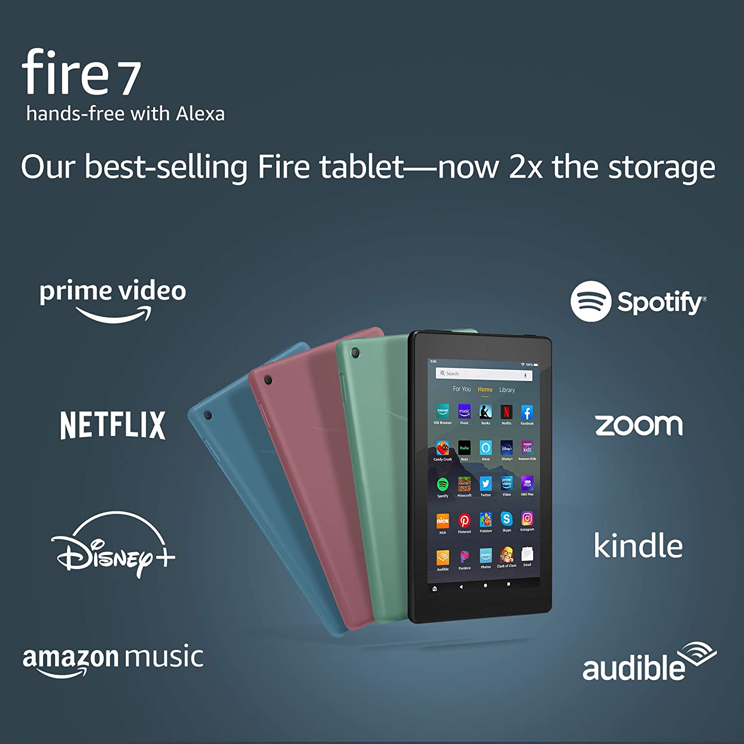 Amazon Fire 7 Audiobook Compatible E-Reader, 7-Inch