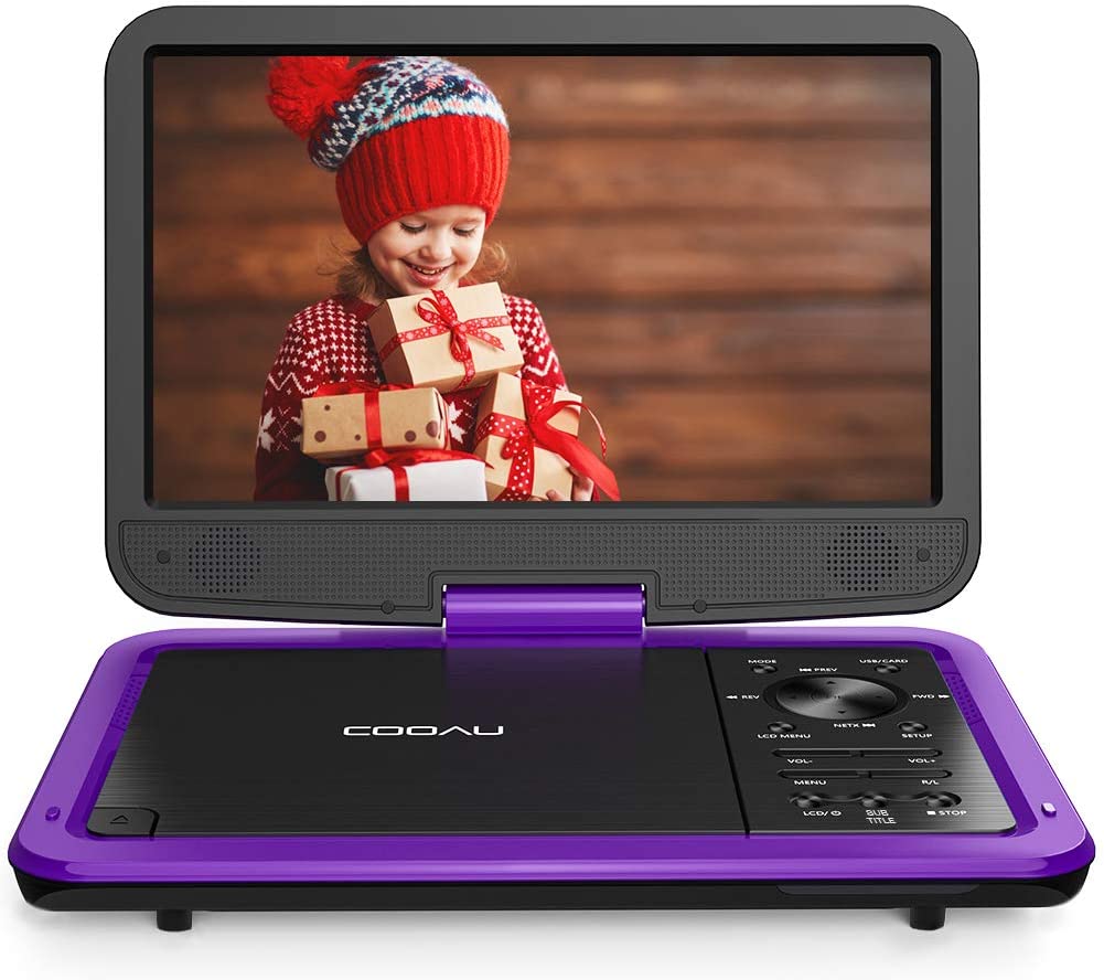 COOAU Regions-Free Portable DVD Player, 12.5-Inch