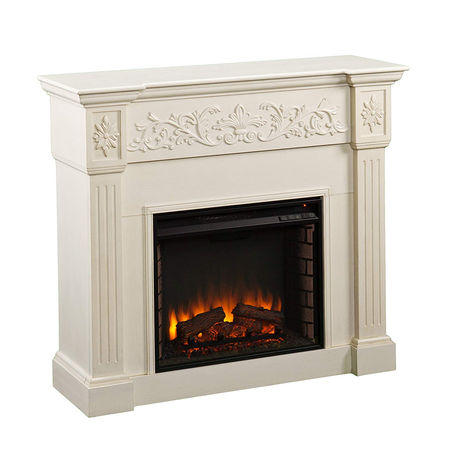 Southern Enterprises Calvert Carved Electric Fireplace