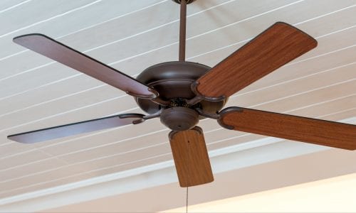 ceiling fan on white ceiling