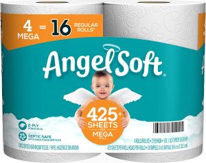 Angel Soft Long-Lasting 2-Ply Toilet Paper, 4-Rolls