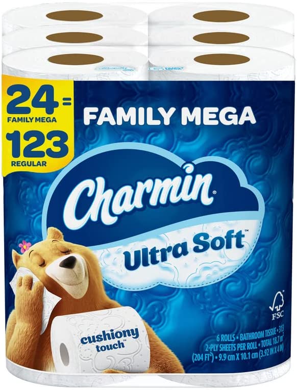 Charmin Anti-Tearing Toilet Paper, 24-Rolls