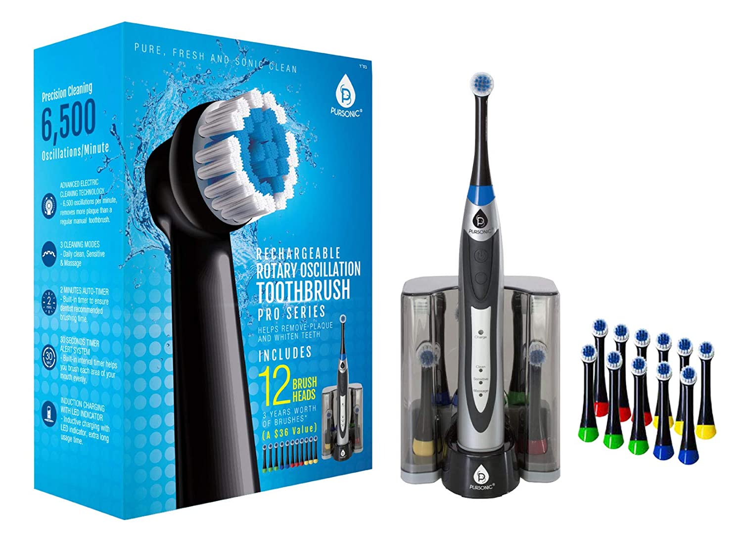 PURSONIC S330 Auto-Off Electric Toothbrush