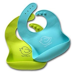 Happy Healthy Parent Food Catching Silicone Baby Bibs, 2-Pack