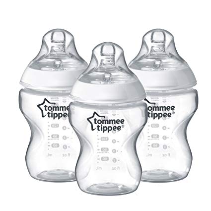 Tommee Tippee Vented Silicone Baby Bottles, 3-Pack