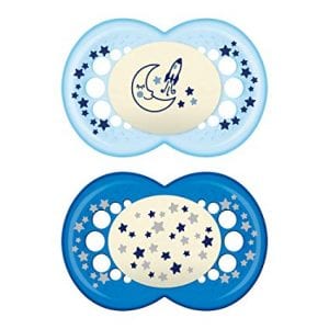 MAM Night-Time Glow Easy Sterilize Pacifiers, 2-Pack