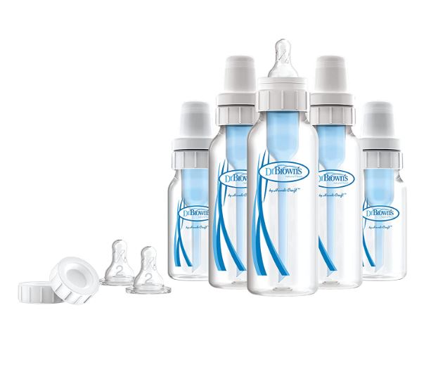 Dr. Brown’s PVC-Free Controlled Flow Baby Bottles, 5-Pack