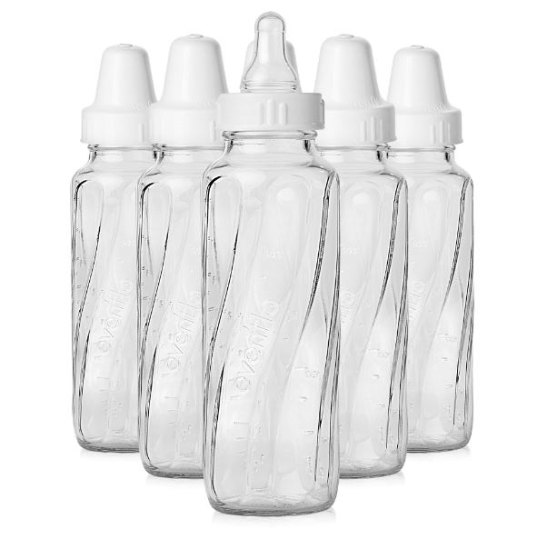 Evenflo Classic Glass Twist Baby Bottles, 6-Pack