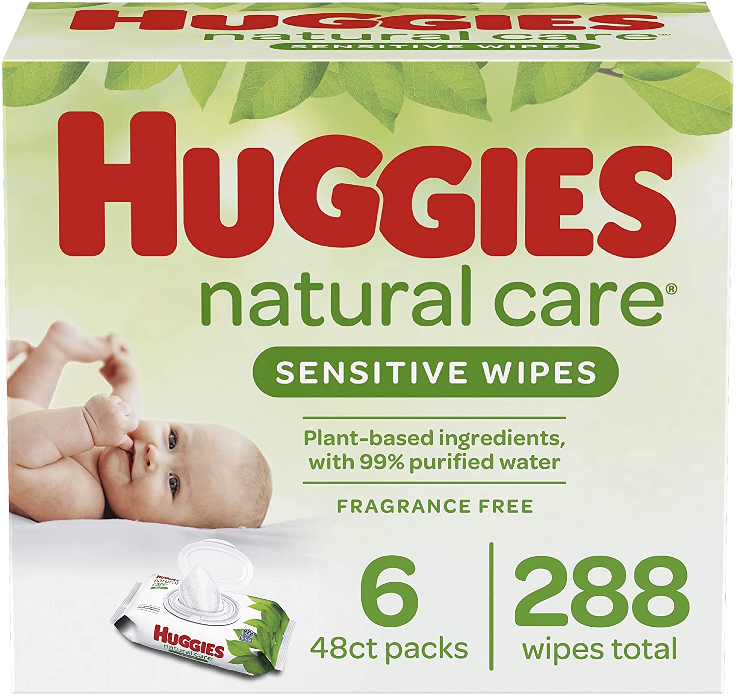 Huggies Natural Care Plant-Based Baby Wipes, 288-Count