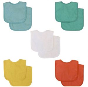 Neat Solutions Adjustable PVC-Free Baby Bibs, 10-Pack