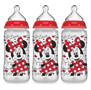 NUK Dishwasher Safe Minnie Mouse Baby Bottles, 3-Pack