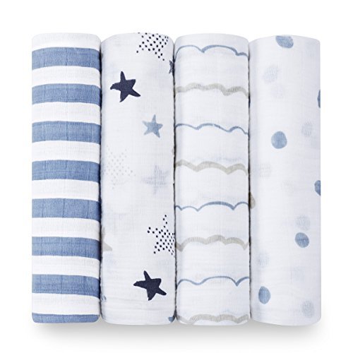 aden + anais Classic Swaddle Baby Blankets, 4-Pack