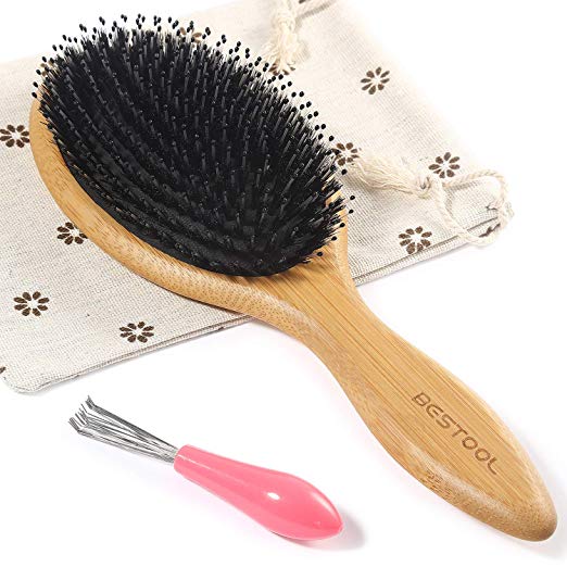 BESTOOL Wooden Anti-Dandruff Hair Brush