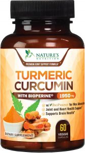 Nature’s Nutrition Healthy Brain Turmeric Supplement, 60-Count
