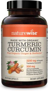 NatureWise Organic Curcumin Turmeric Supplement, 180-Count