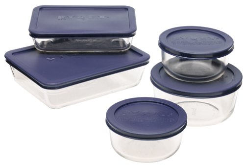 Pyrex Simply Store Dishwasher Safe Glass Cookware Set, 10-Piece
