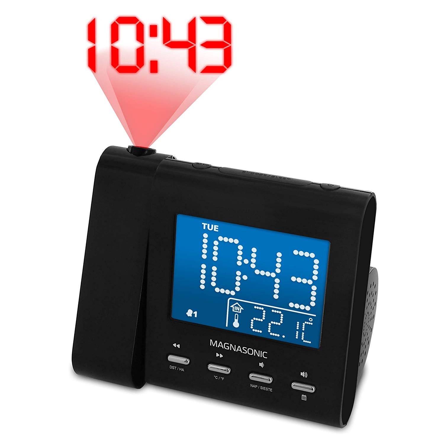 Magnasonic Modern Projection Alarm Clock Radio
