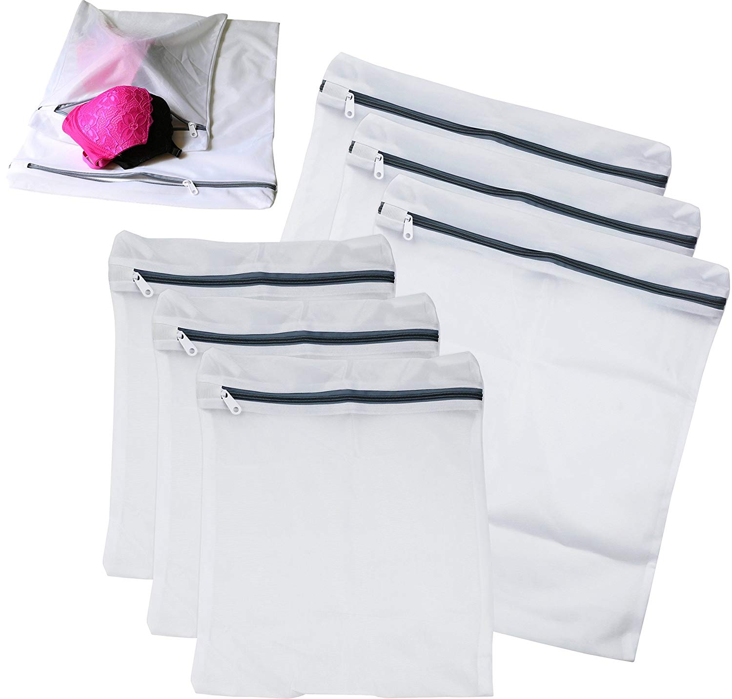 Simple Houseware Mesh Delicates Zippered Laundry Bags, 5-Pack