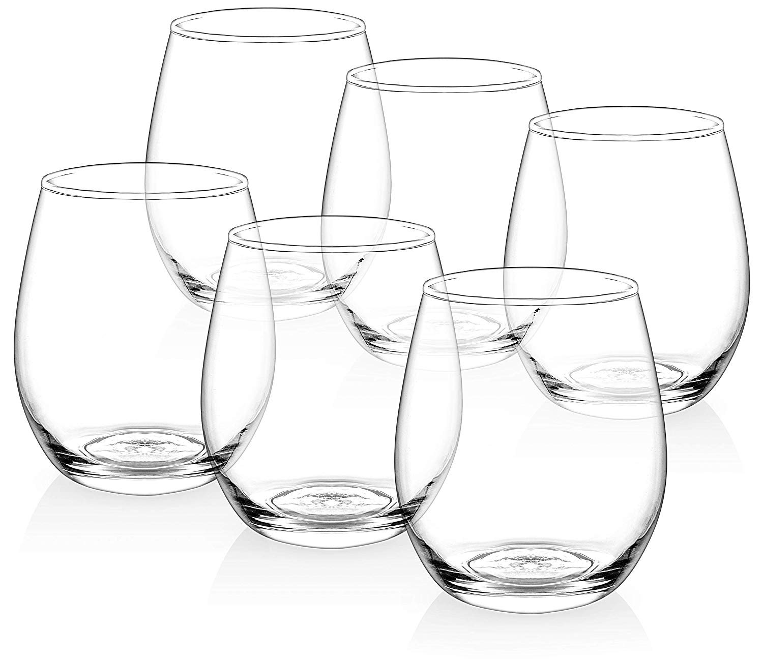 Zuzoro Romantic Stemless Wine Glasses, Set Of 6