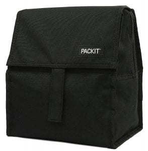 PackIt LLC Freezable Lunch Bag with Zip Closure, Black