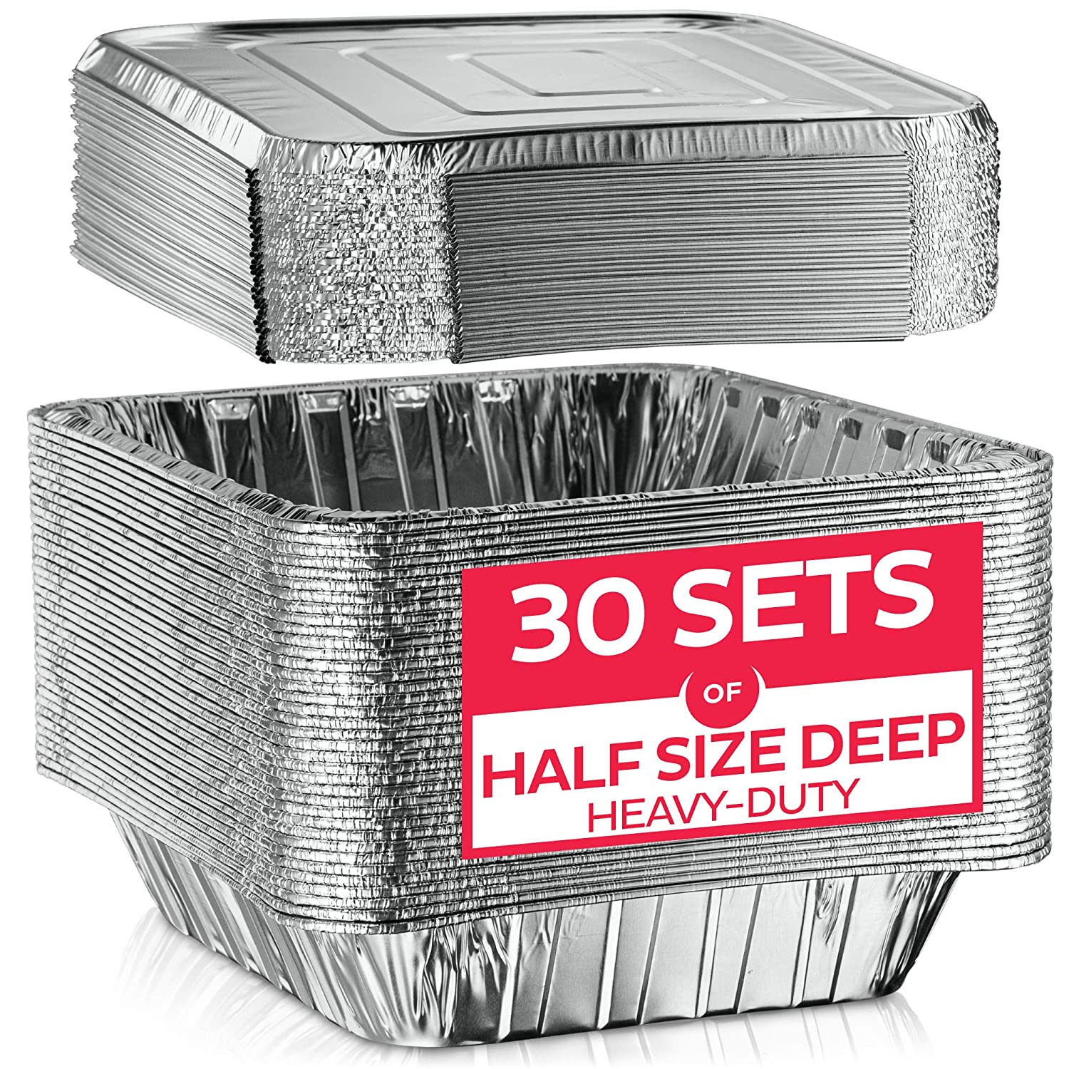A World Of Deals Aluminum Foil Steam Disposable Cookware, 30-Pack