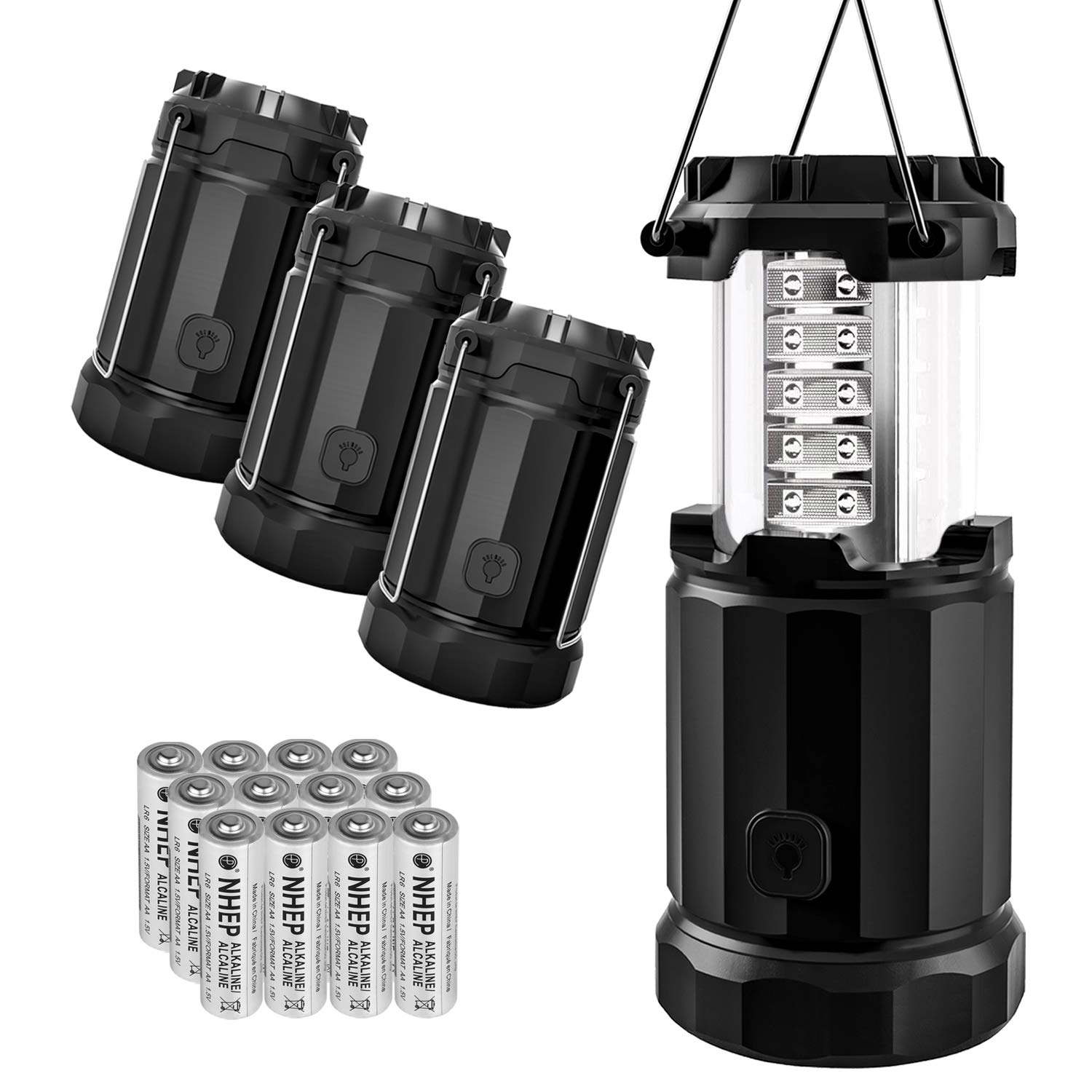 Etekcity Portable Ultra Bright Camping Lantern, 4-Pack