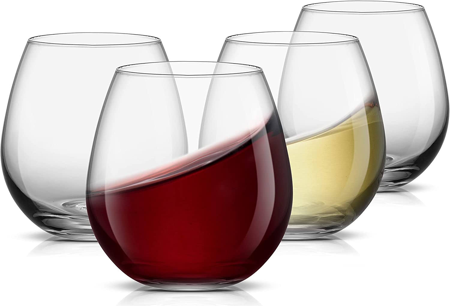 JoyJolt Spirits Classic Stemless Wine Glasses, Set Of 4