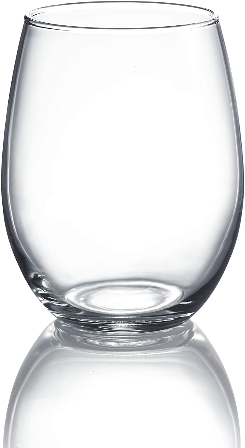 -15-Ounces Spirits Stemless Wine Glasses For Red White Set Of 4 
