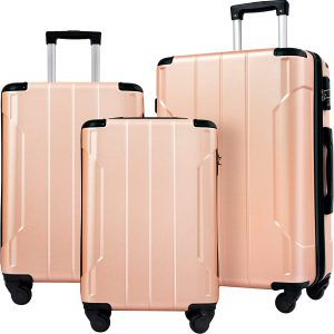 Merax Travelhouse Reinforced Corners Hardshell Luggage Set, 3-Piece