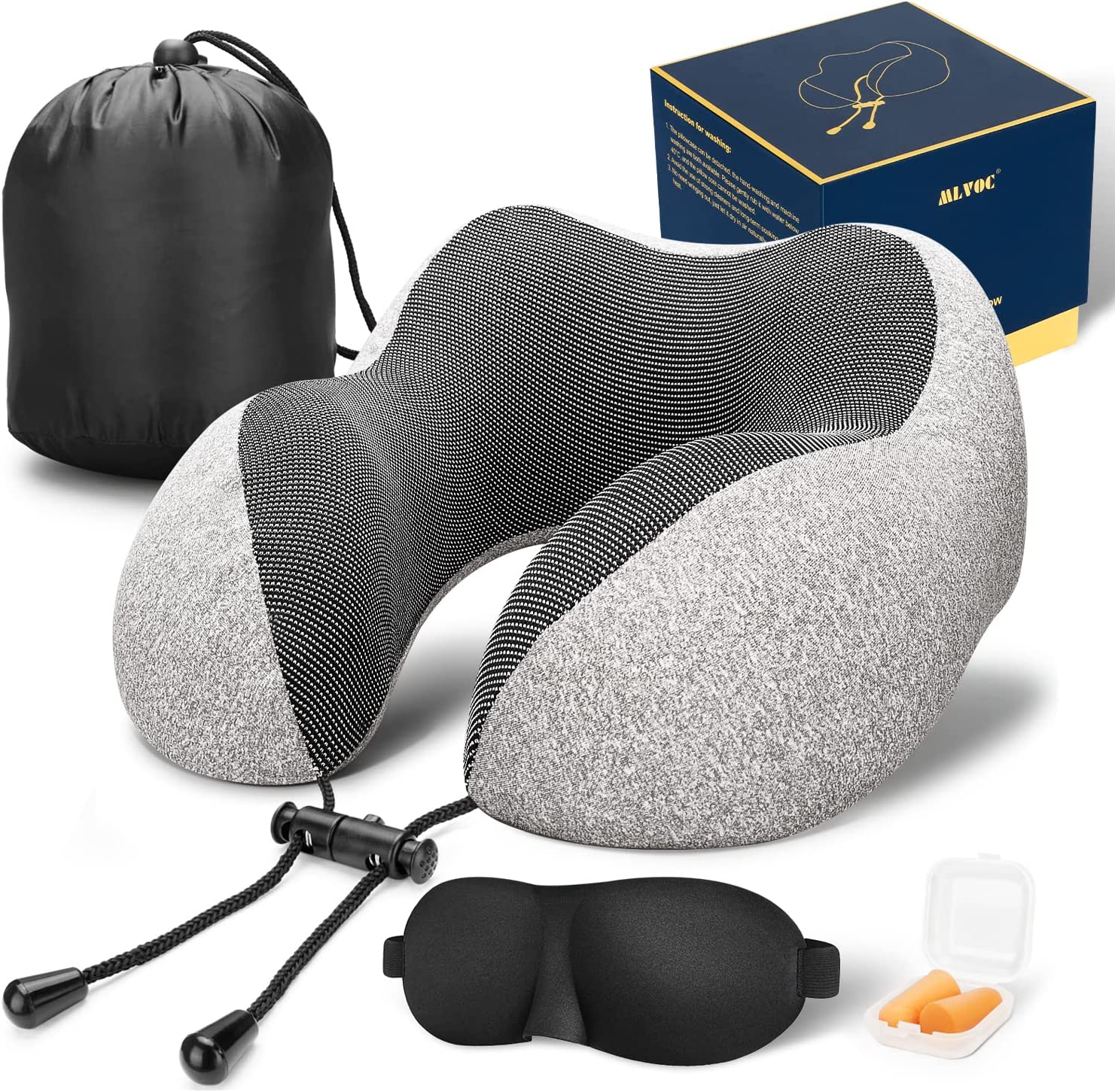 MLVOC Sweat-Resistant Support Travel Pillow