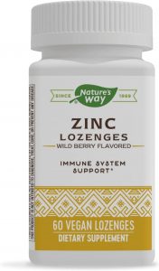 Natures Way Vegan Zinc Supplement Lozenges, 60-Count