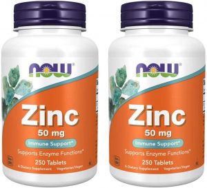 Now Foods Zinc Gluconate Supplement Tablets, 500-Count