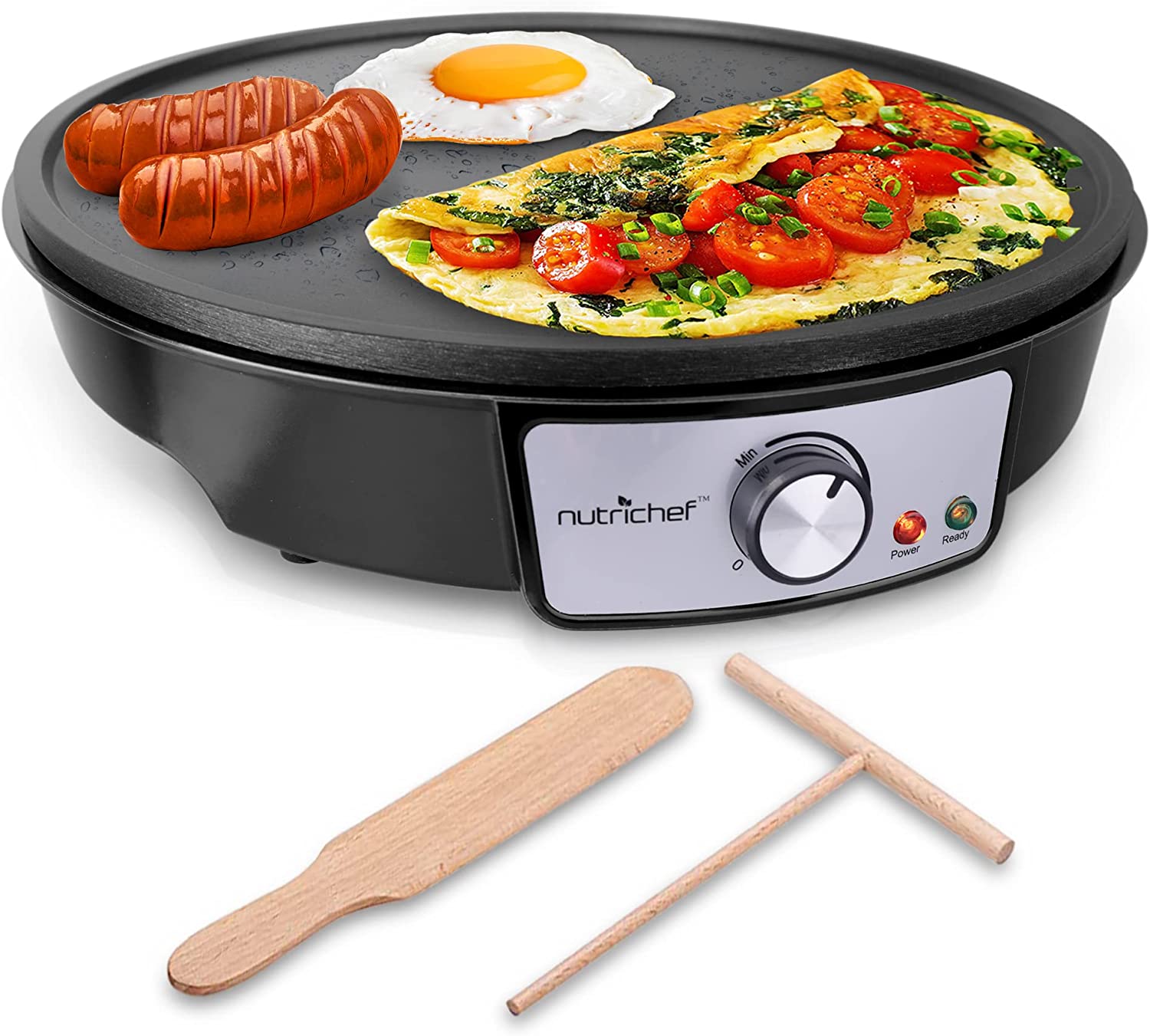 NutriChef Compact Electric Crepe & Pancake Maker