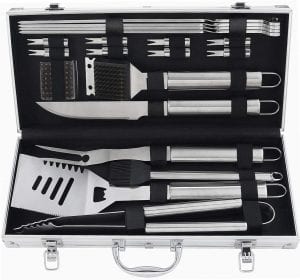 Poligo User Friendly Stainless Steel Barbecue Grill Tools Set, 22-Piece