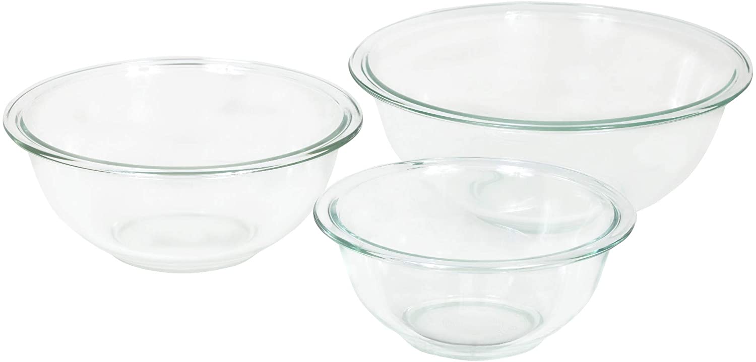Pyrex Glass Mixing Bowl Set, 3-Piece