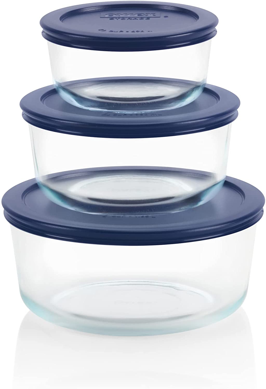 Pyrex Simply Store Glass Non-Toxic Food Container Cookware Set, 6-Piece
