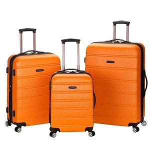 Rockland Melbourne Mesh Pockets Hardshell Luggage Set, 3-Piece