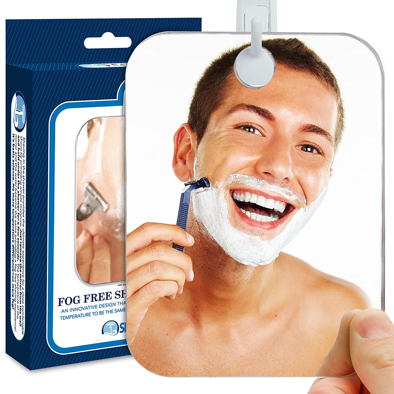 Shave Well Handheld Adhesive Shower Mirror
