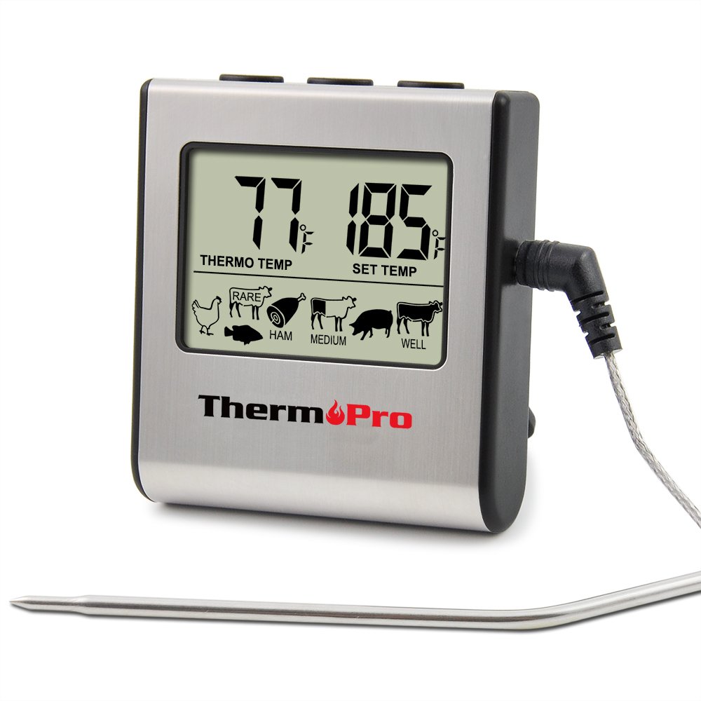 ThermoPro TP-16 Battery Powered Programmable Food Thermometer