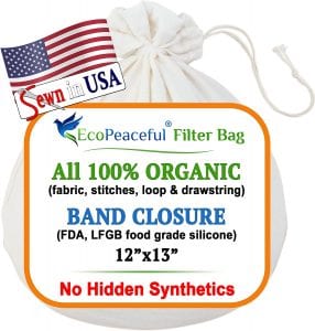 EcoPeaceful Certified Organic Nut Milk Bag