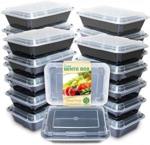 Enther Bento Freezer-Safe Meal Prep Containers, 20-Pack
