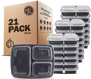 Freshware Stackable BPA-Free Meal Prep Containers, 21-Pack