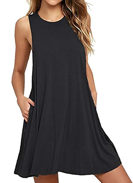 HAOMEILI T-Shirt Dress with Pockets