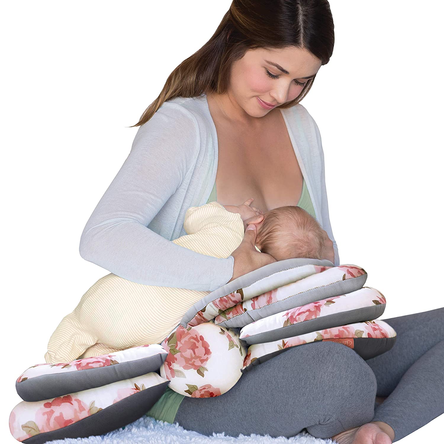 Sanxian Adjustable Breast Feeding Pillow Best for Mothers While Breast Feeding and Baby Sitting Soft and Safety Nursing Posture Pillow 