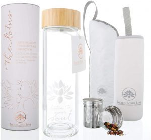 Sacred Lotus Love Eco-Friendly Glass Tumbler Set, 15-Ounce